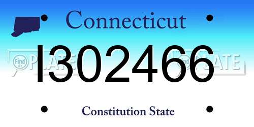 I302466 Connecticut License Plate