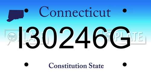 I30246G Connecticut License Plate