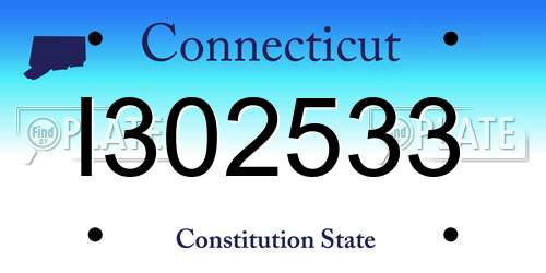 I302533 Connecticut License Plate