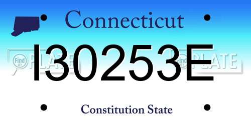 I30253E Connecticut License Plate