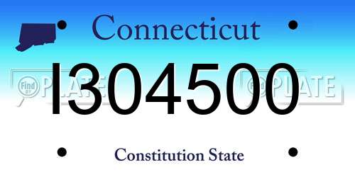 I304500 Connecticut License Plate