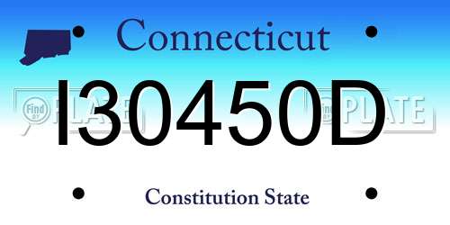 I30450D Connecticut License Plate