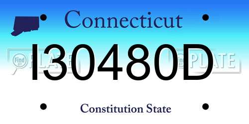 I30480D Connecticut License Plate