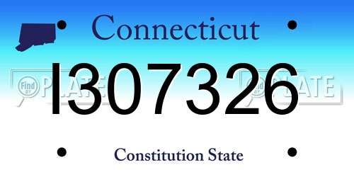 I307326 Connecticut License Plate