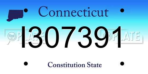I307391 Connecticut License Plate