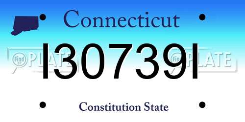 I30739I Connecticut License Plate