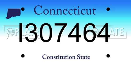 I307464 Connecticut License Plate