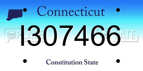 I307466 Connecticut License Plate