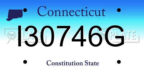 I30746G Connecticut License Plate