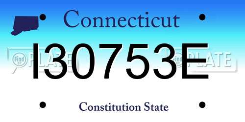 I30753E Connecticut License Plate