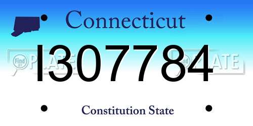 I307784 Connecticut License Plate