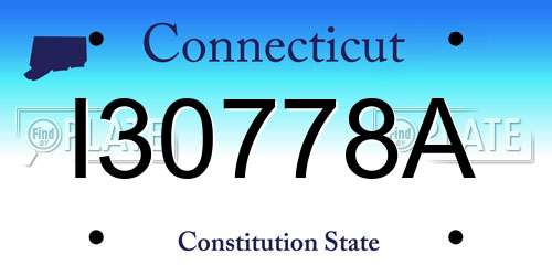 I30778A Connecticut License Plate