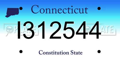 I312544 Connecticut License Plate
