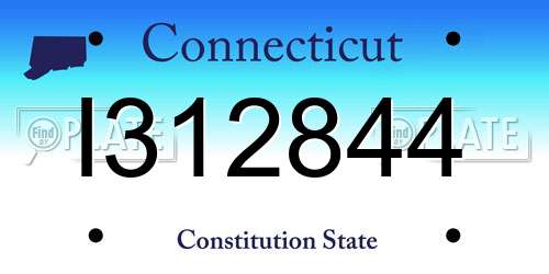 I312844 Connecticut License Plate