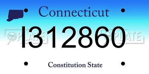 I312860 Connecticut License Plate