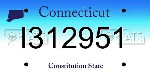 I312951 Connecticut License Plate