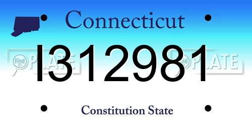 I312981 Connecticut License Plate