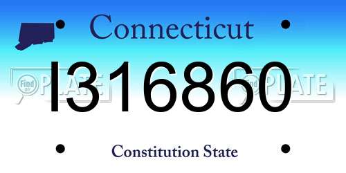 I316860 Connecticut License Plate
