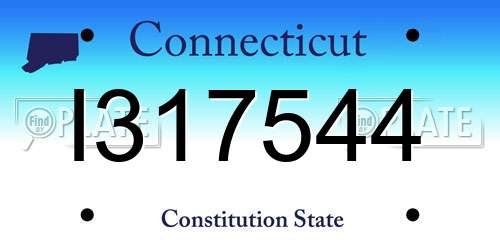 I317544 Connecticut License Plate