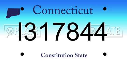 I317844 Connecticut License Plate