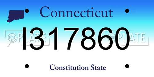 I317860 Connecticut License Plate