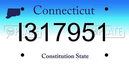 I317951 Connecticut License Plate