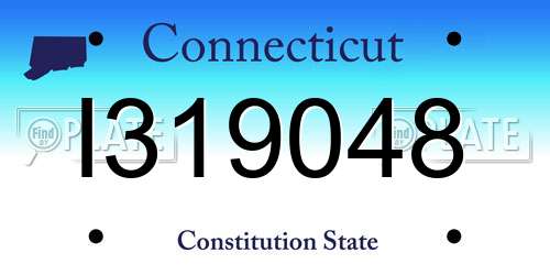 I319048 Connecticut License Plate