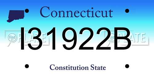 I31922B Connecticut License Plate