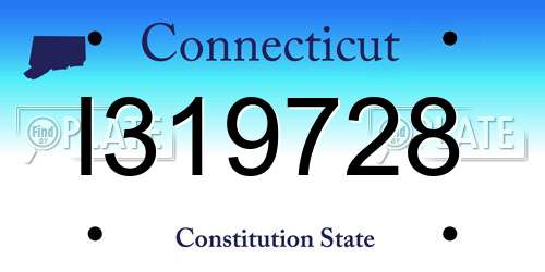 I319728 Connecticut License Plate