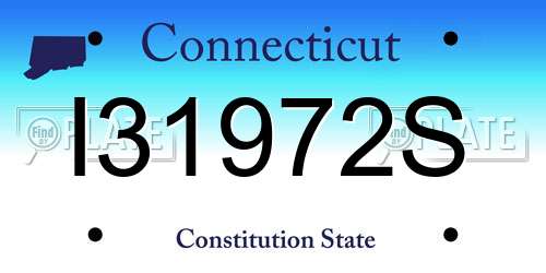 I31972S Connecticut License Plate