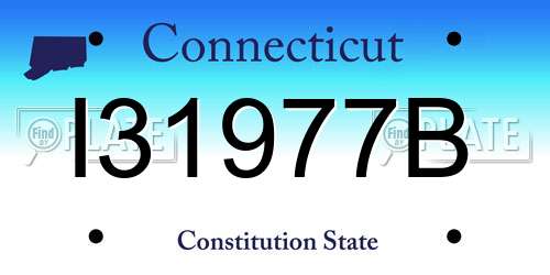 I31977B Connecticut License Plate