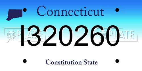 I320260 Connecticut License Plate