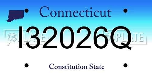 I32026Q Connecticut License Plate