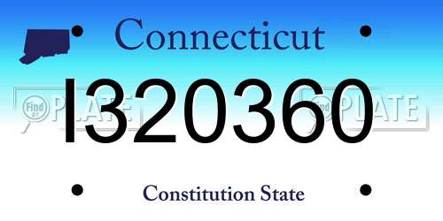 I320360 Connecticut License Plate