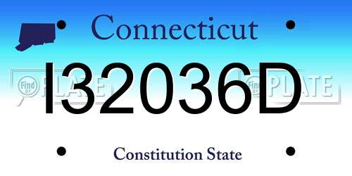I32036D Connecticut License Plate