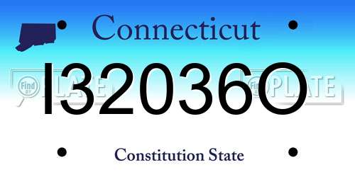 I32036O Connecticut License Plate