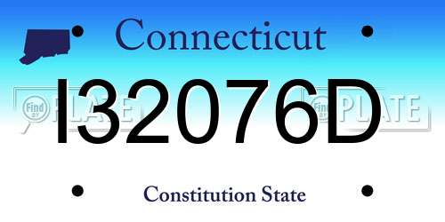 I32076D Connecticut License Plate