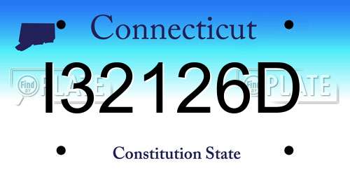 I32126D Connecticut License Plate