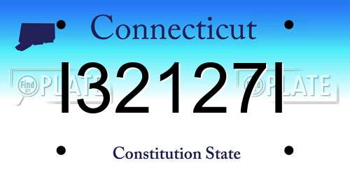 I32127I Connecticut License Plate