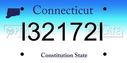I32172I Connecticut License Plate