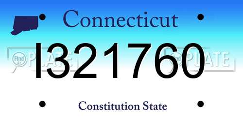 I321760 Connecticut License Plate