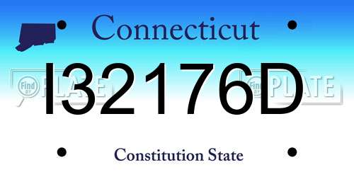 I32176D Connecticut License Plate