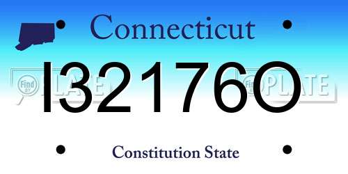 I32176O Connecticut License Plate