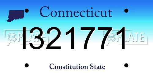 I321771 Connecticut License Plate