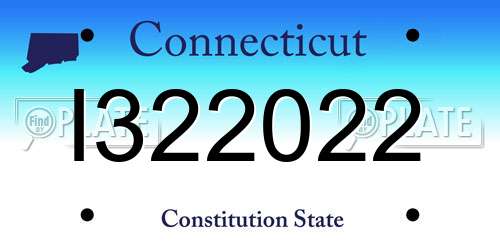 I322022 Connecticut License Plate