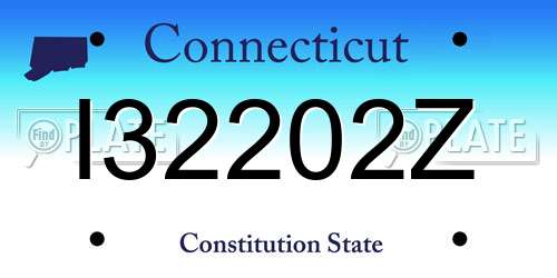 I32202Z Connecticut License Plate
