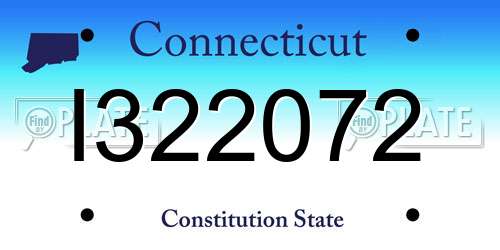 I322072 Connecticut License Plate