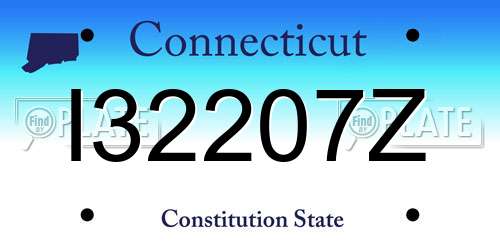 I32207Z Connecticut License Plate