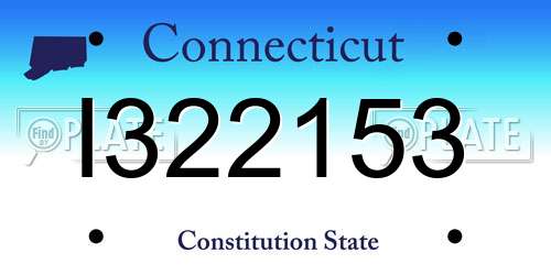 I322153 Connecticut License Plate
