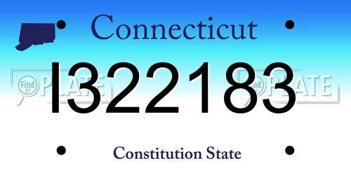 I322183 Connecticut License Plate